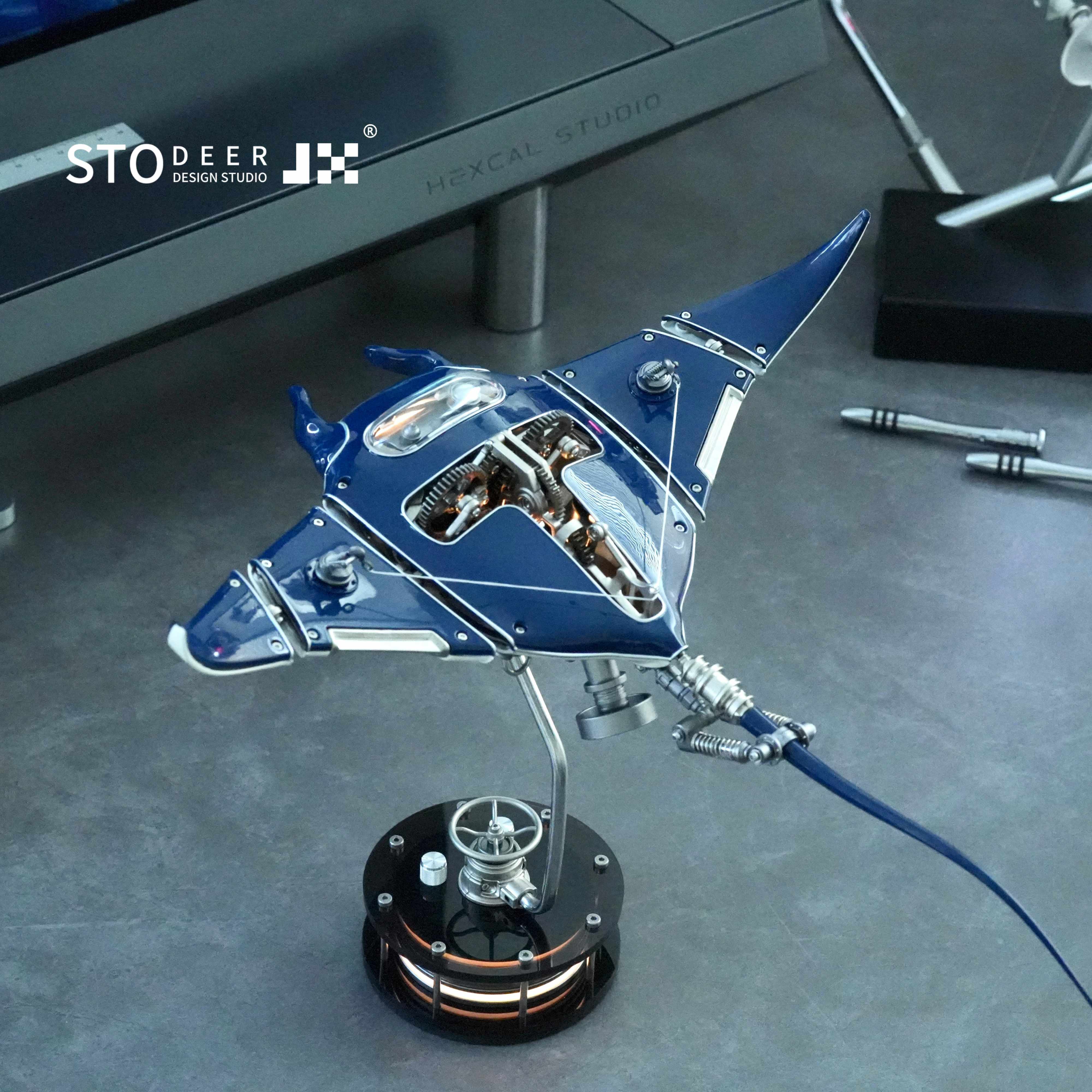 Stodeer Innovative Mechanical Metal Manta Rays Model-Perfect for Decorations and Gifts,Steampunk Style Advanced 3D Metal Puzzle Kit SD-01