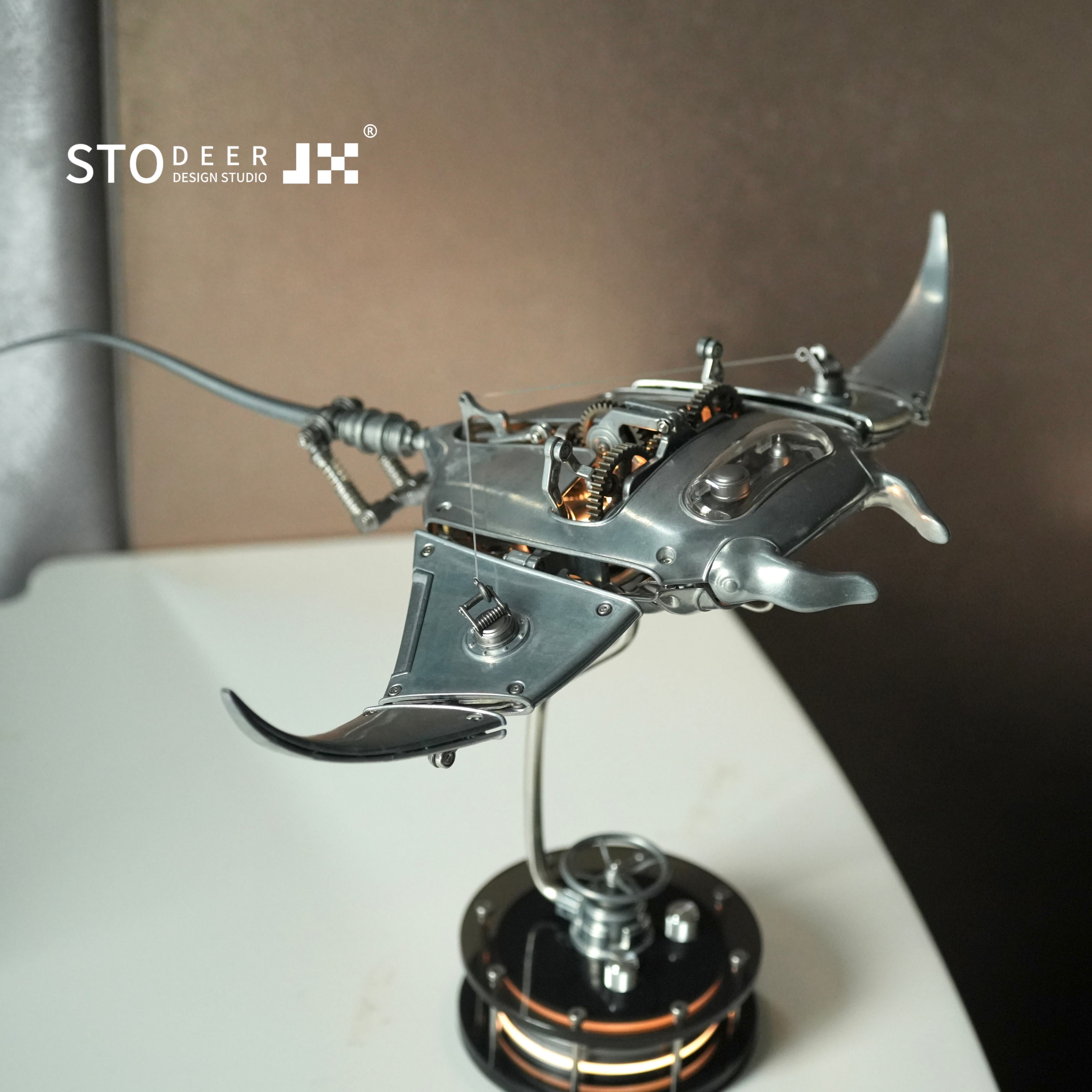 Stodeer Innovative Mechanical Metal Manta Rays Model-Perfect for Decorations and Gifts,Steampunk Style Advanced 3D Metal Puzzle Kit SD-01