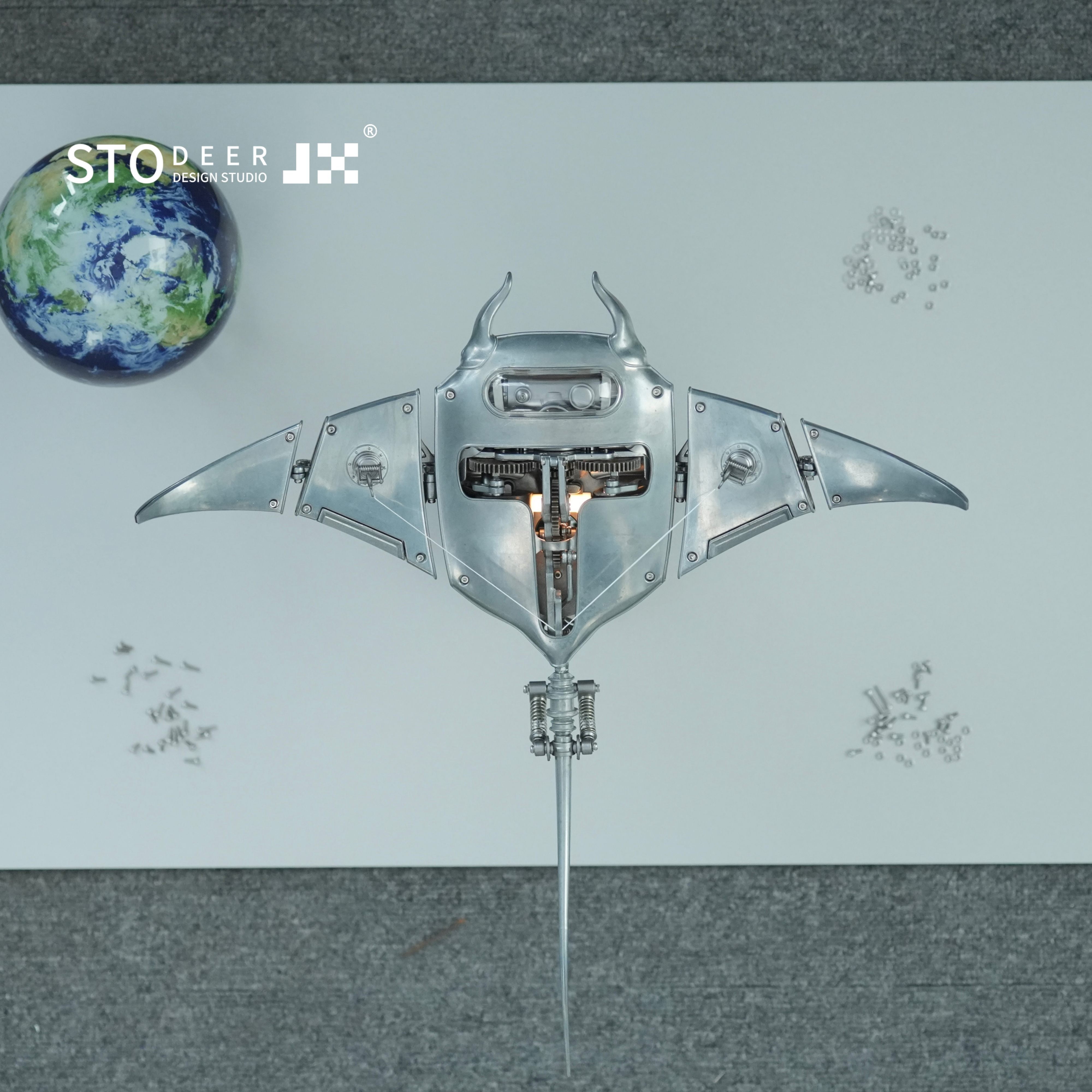 Stodeer Innovative Mechanical Metal Manta Rays Model-Perfect for Decorations and Gifts,Steampunk Style Advanced 3D Metal Puzzle Kit SD-01