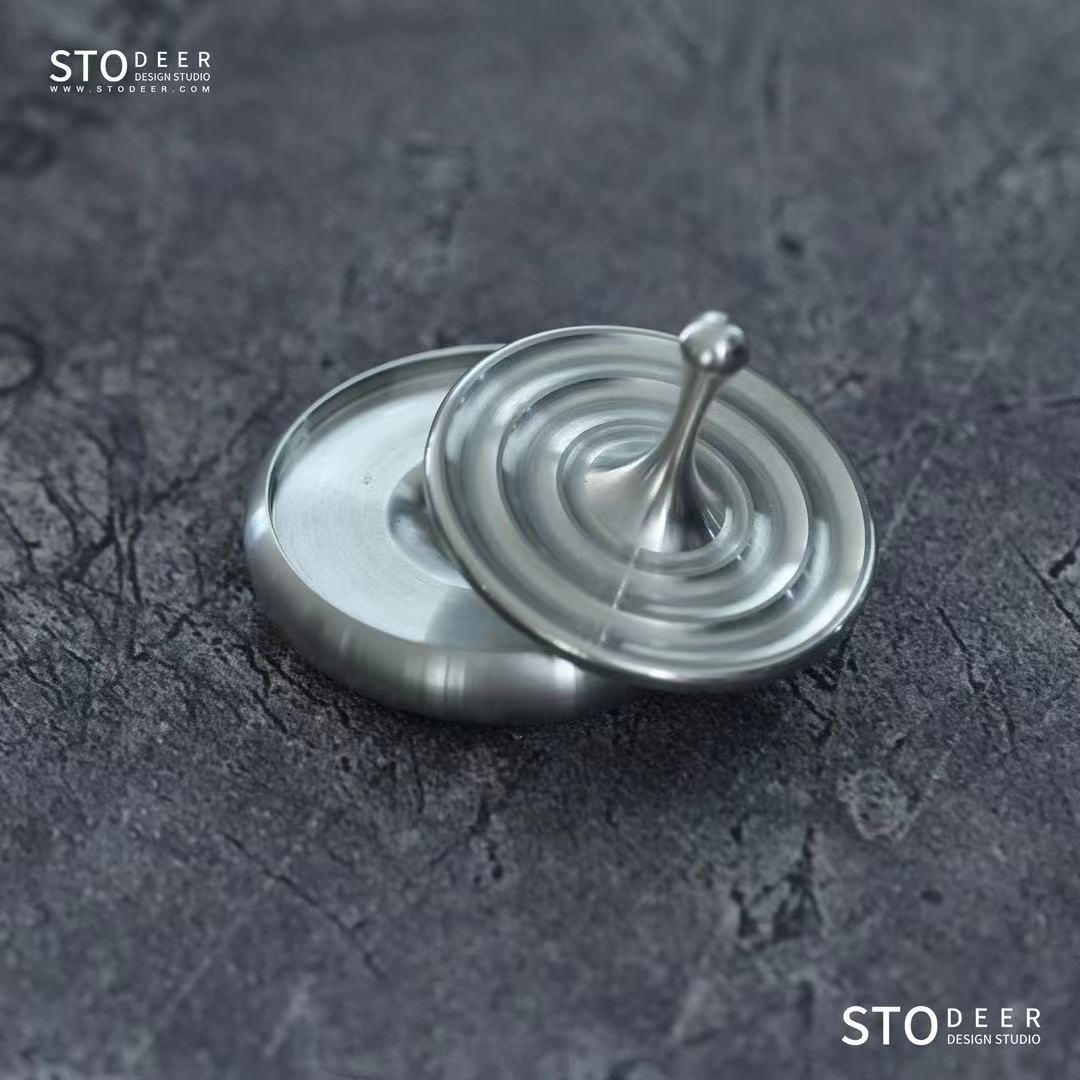 Stodeer Stainless Steel Spinning Top with Base, Stress Relief and Anxiety Reduction Gyroscope for All Ages