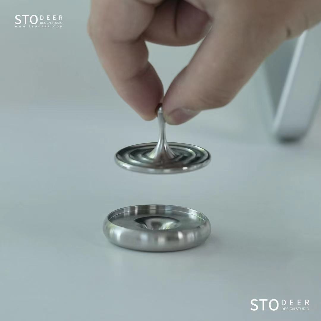 Stodeer Stainless Steel Spinning Top with Base, Stress Relief and Anxiety Reduction Gyroscope for All Ages