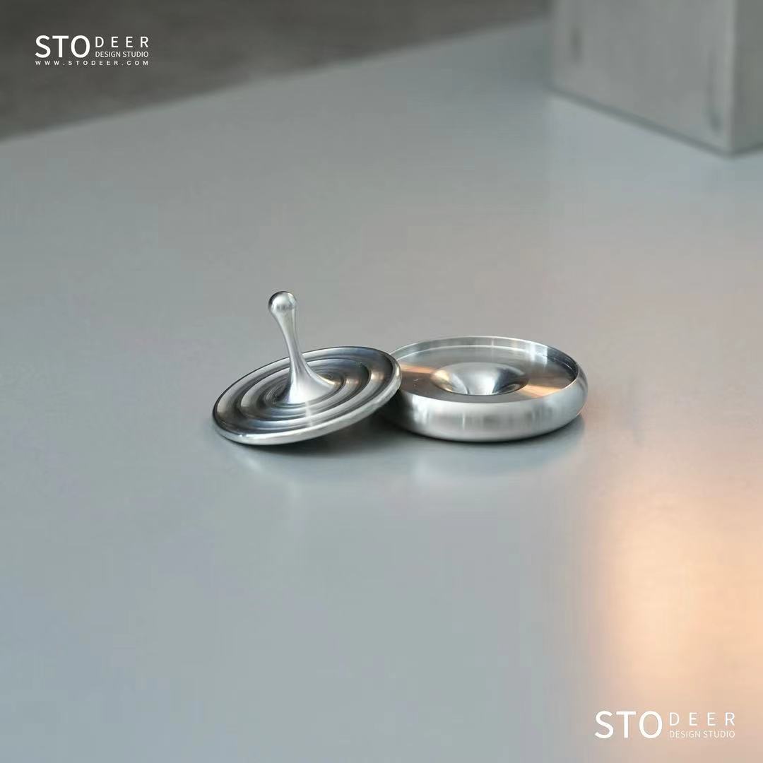 Stodeer Stainless Steel Spinning Top with Base, Stress Relief and Anxiety Reduction Gyroscope for All Ages