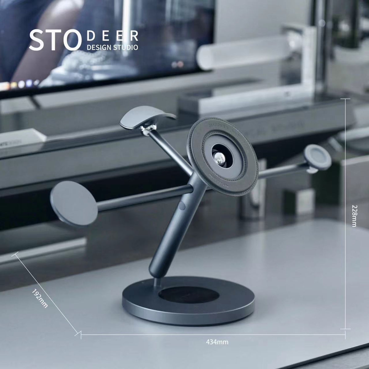 Stodeer Versatile Magnetic Desk Stand for iPad, iPhone, Apple Watch, and Headphones, Designed for Multi-Screen Collaboration, Adjustable for Work, Study, and Play