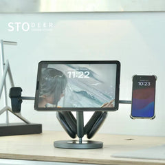 Stodeer Versatile Magnetic Desk Stand for iPad, iPhone, Apple Watch, and Headphones, Designed for Multi-Screen Collaboration, Adjustable for Work, Study, and Play