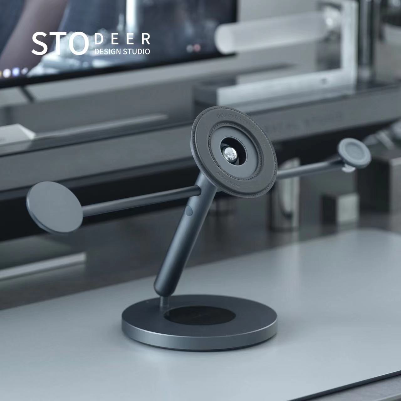 Stodeer Versatile Magnetic Desk Stand for iPad, iPhone, Apple Watch, and Headphones, Designed for Multi-Screen Collaboration, Adjustable for Work, Study, and Play