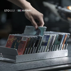 Stodeer製陽極酸化アルミニウム製CD収納ラック – CDデスクトップオーガナイザー