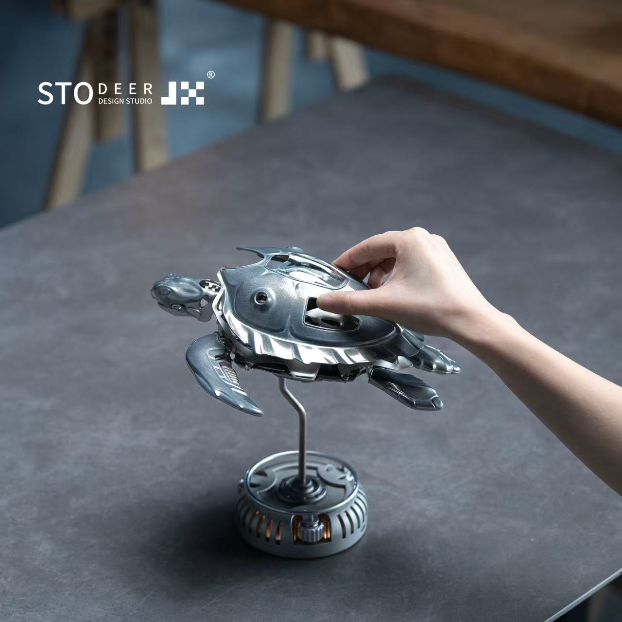 Stodeer CARETTA Mechanical Sea Turtle – Kinetic Metal Art Model SD-04