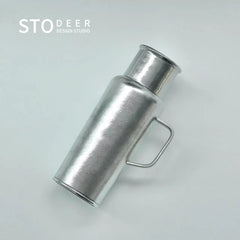 Stodeer Titanium Vacuum Flask with Shoulder Strap, Large Capacity Tea Stew Pot, Tea-water Separation Vacuum Thermos