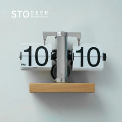 Stodeer（Custom walnut base）Creative automatic page turning clock