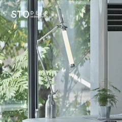 Stodeer Cast Aluminum Clip-On Desk Lamp with Industrial-Style Adjustable Arm