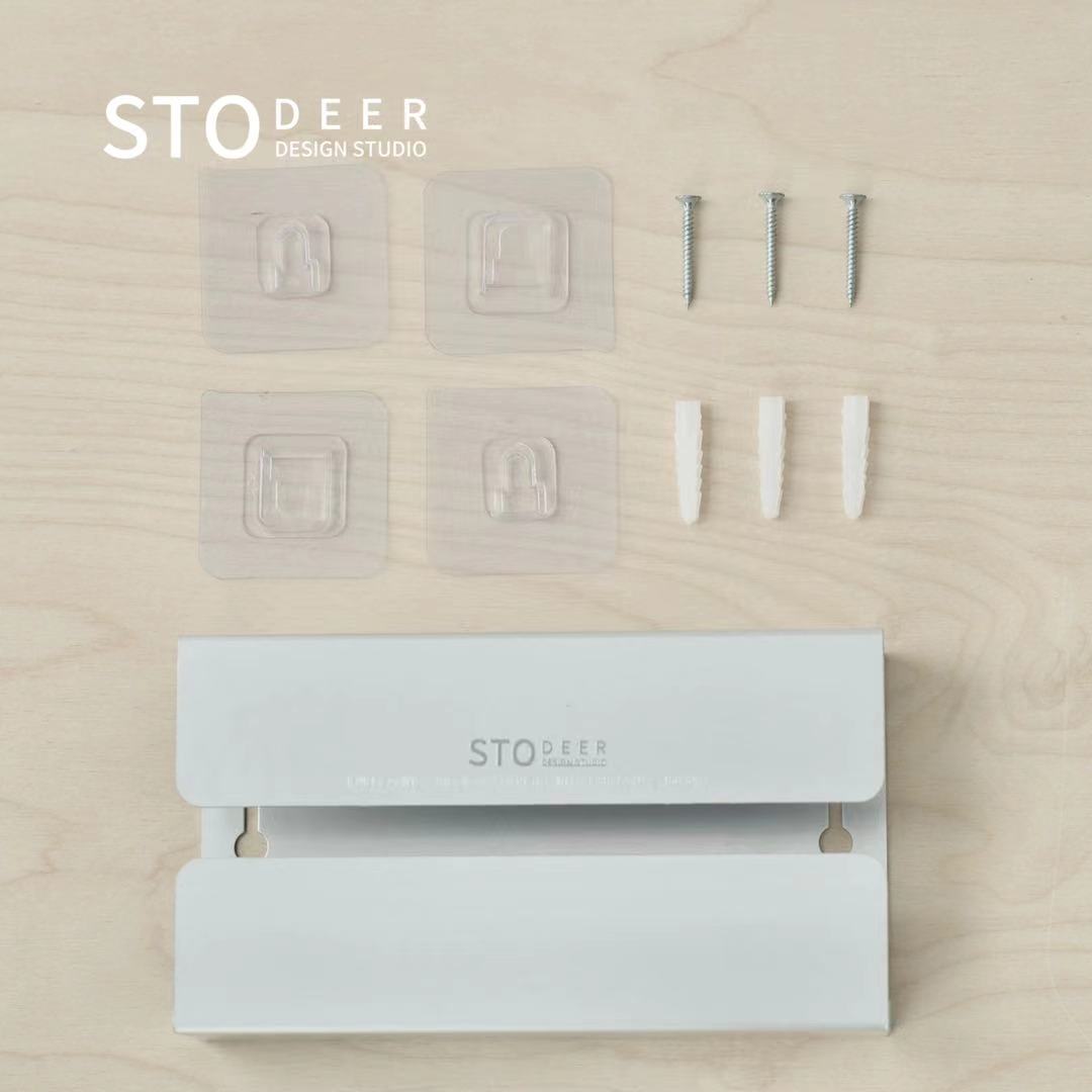 Stodeer Design Shop | 長方形のアルミティッシュボックス: 壁に取り付け可能な穴のないペーパータオルホルダー