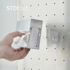 Stodeer Rectangular Aluminum Tissue Box: Wall-Mountable Hole-Free Paper Towel Holder