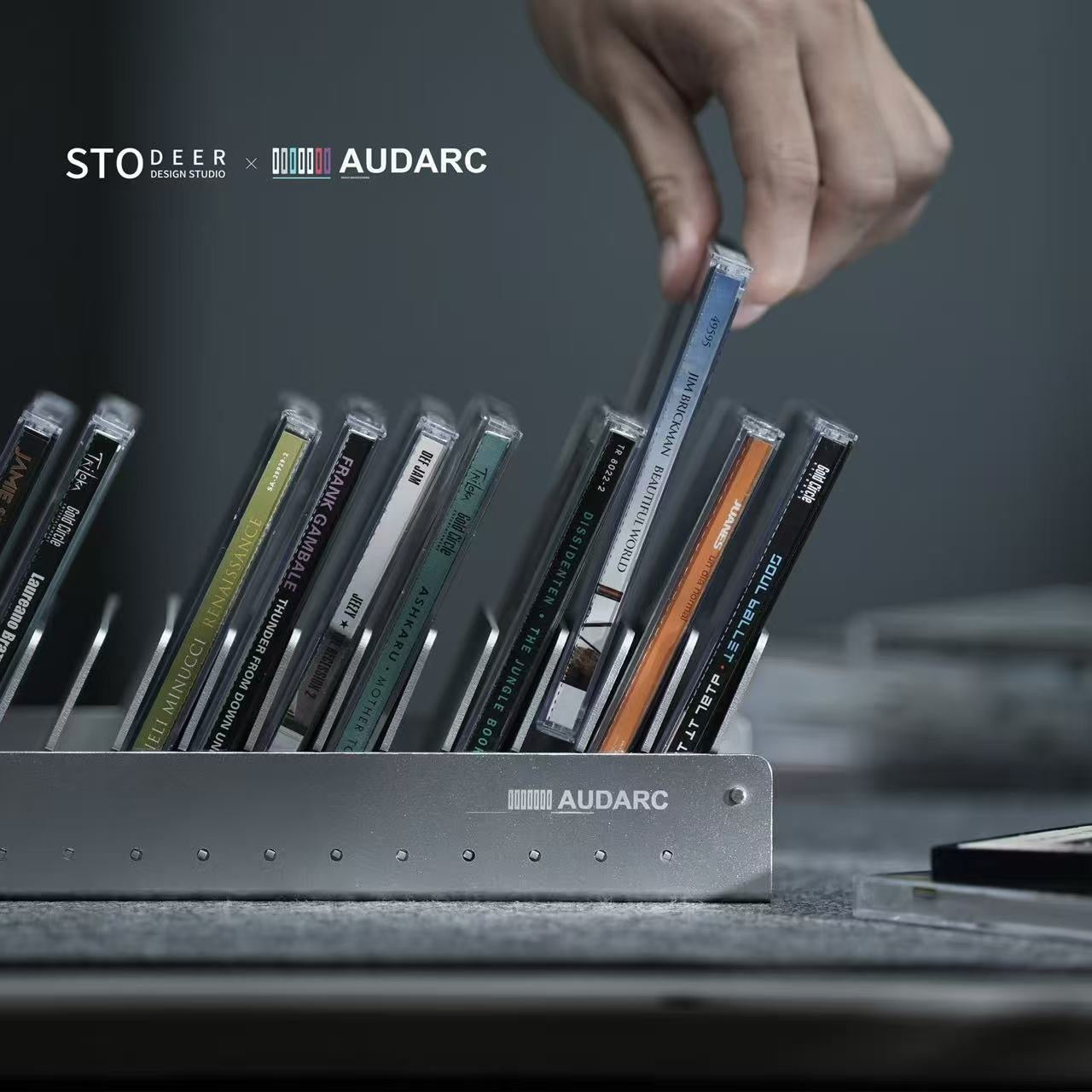 Stodeer製陽極酸化アルミニウム製CD収納ラック – CDデスクトップオーガナイザー