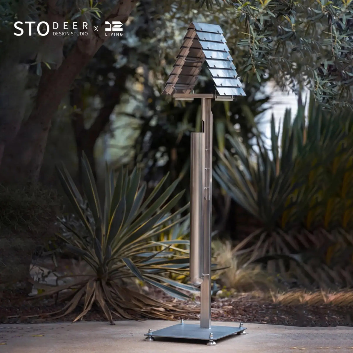 STODEER 12LIVING Premium Outdoor Standing Ashtray – Durable 304 Stainless Steel for Stylish Smoking