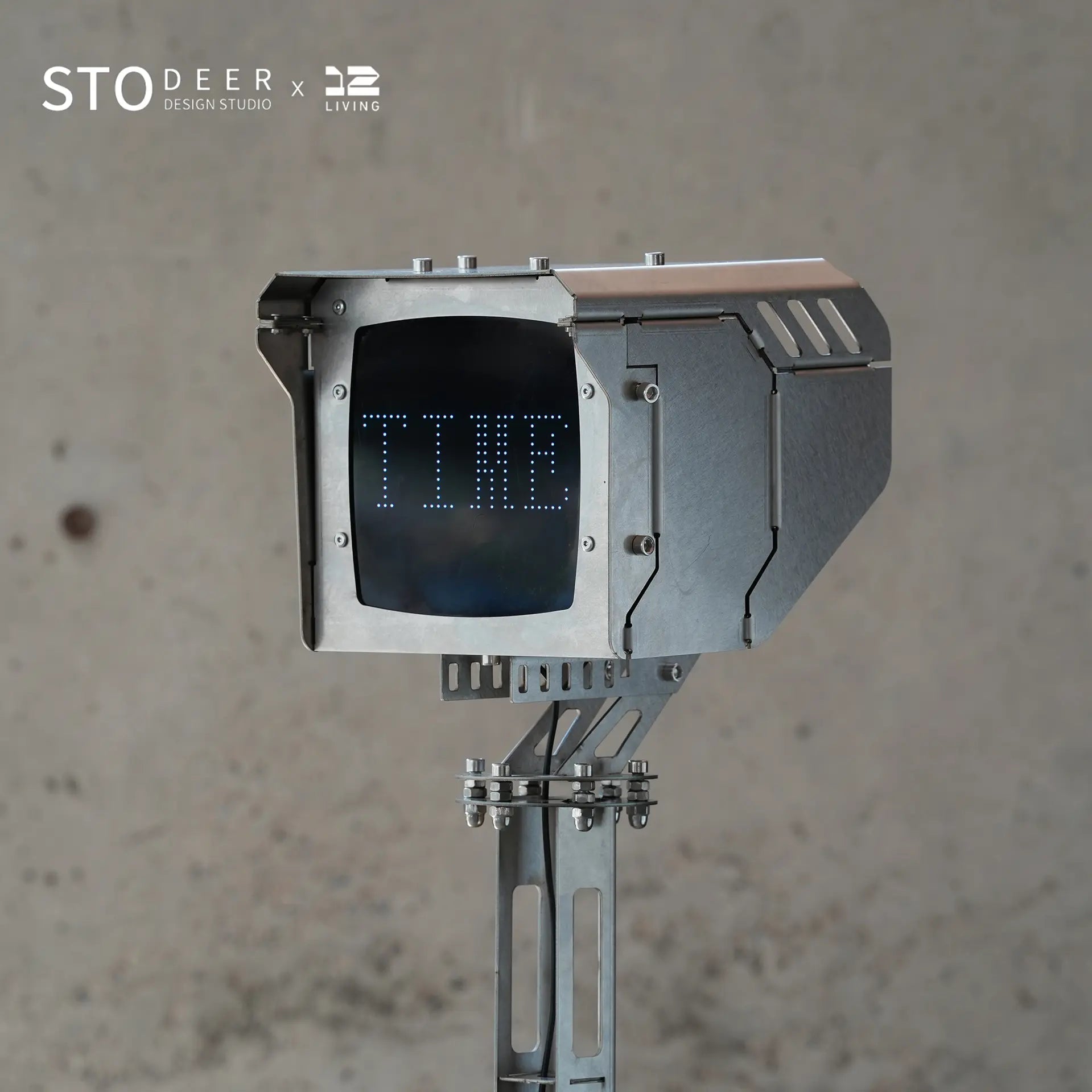 STODEER 12LIVING Sentinel 스마트 스테인리스 스틸 조각품 - 텍스트 및 이모티콘이 있는 LED 디스플레이, 앱 제어