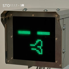 STODEER 12LIVING Sentinel 스마트 스테인리스 스틸 조각품 - 텍스트 및 이모티콘이 있는 LED 디스플레이, 앱 제어