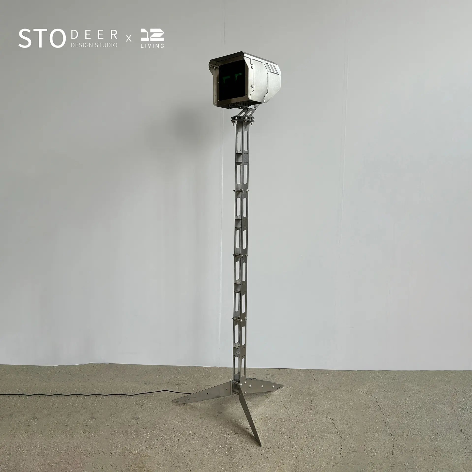 STODEER 12LIVING Sentinel 스마트 스테인리스 스틸 조각품 - 텍스트 및 이모티콘이 있는 LED 디스플레이, 앱 제어