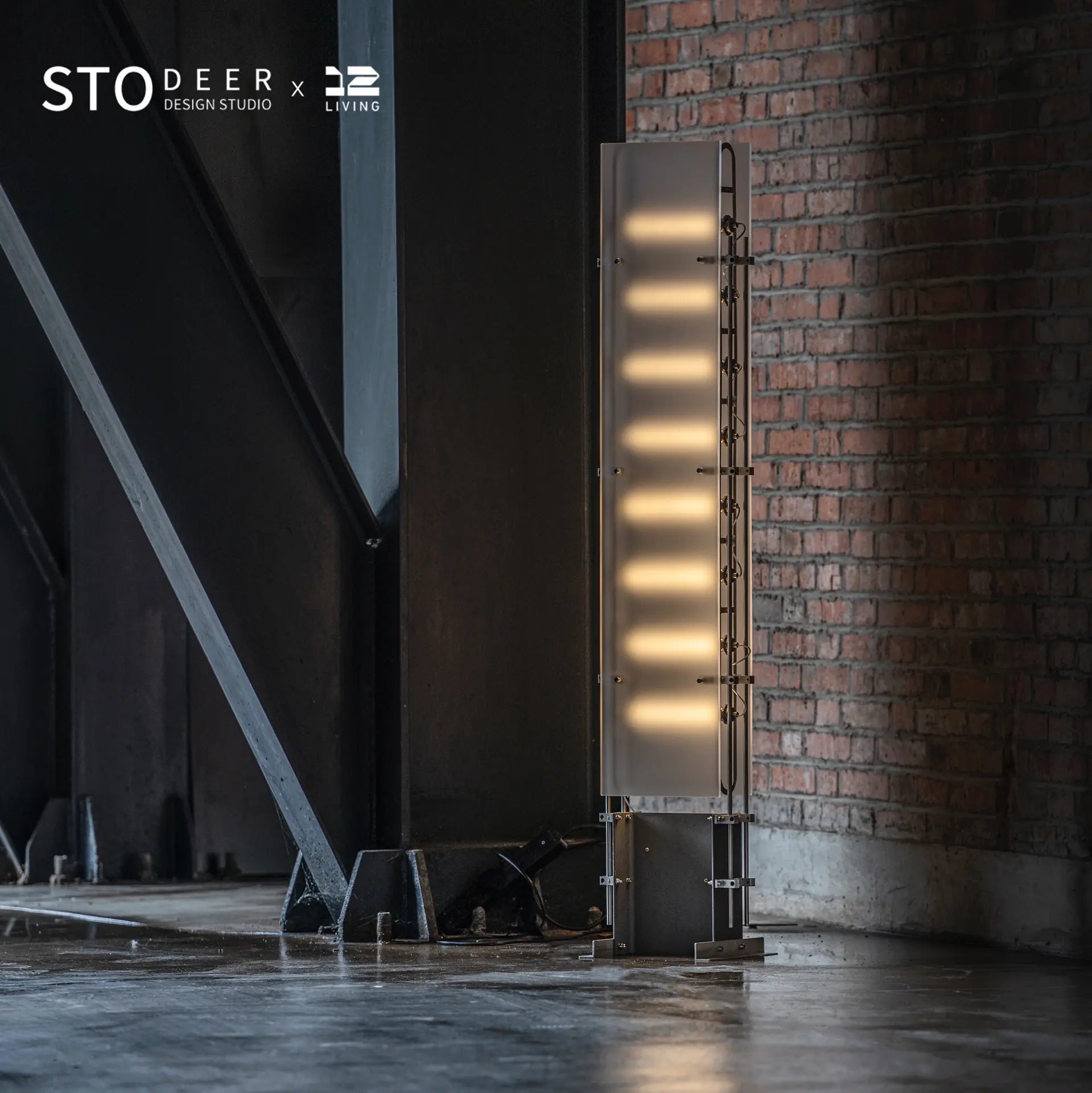 STODEER 12LIVING モダンフロアランプ 360°LEDチューブ付き - 48W、304ステンレススチール＆鋳鉄構造
