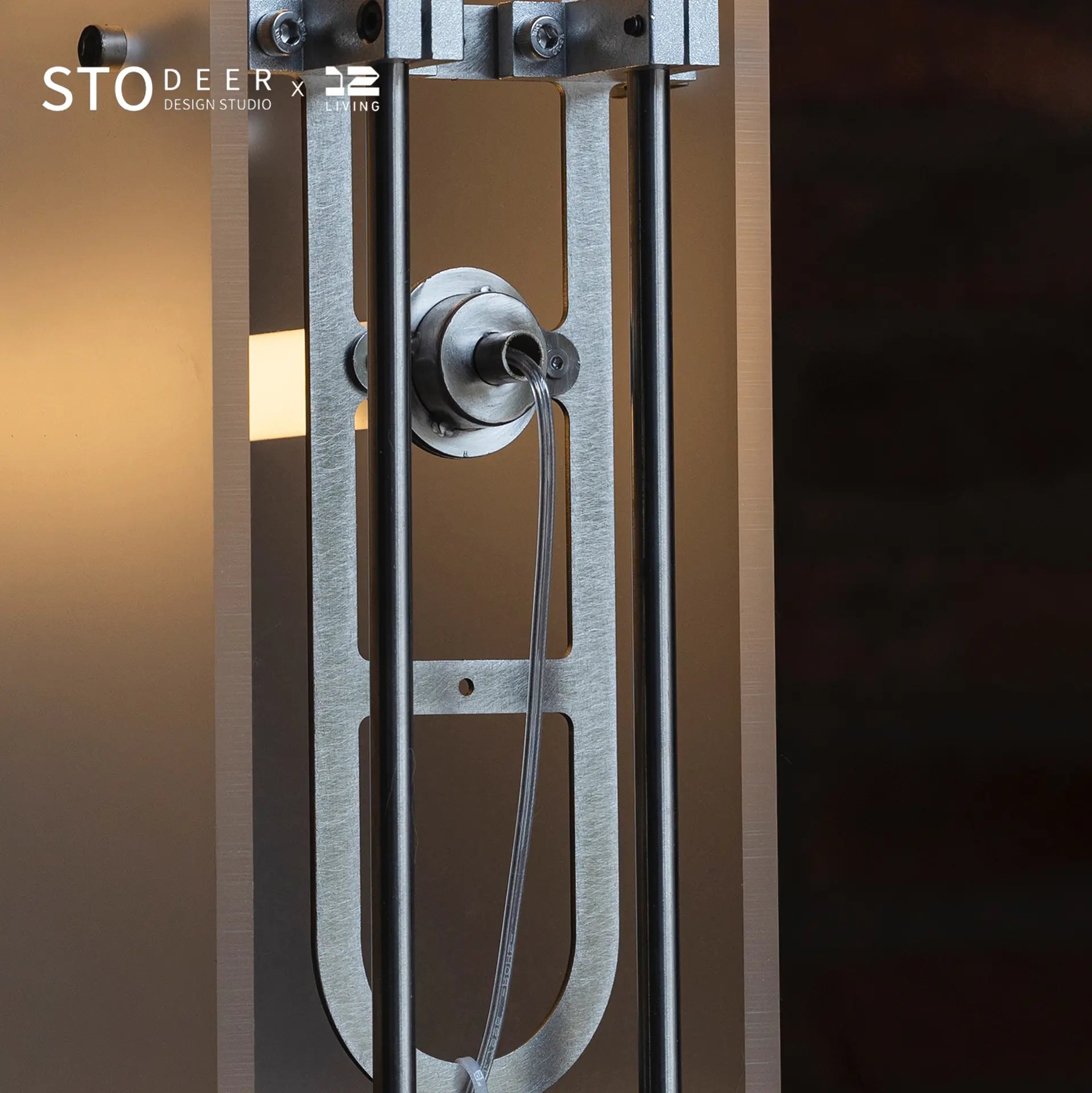 STODEER 12LIVING モダンフロアランプ 360°LEDチューブ付き - 48W、304ステンレススチール＆鋳鉄構造