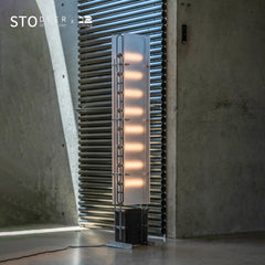 STODEER 12LIVING モダンフロアランプ 360°LEDチューブ付き - 48W、304ステンレススチール＆鋳鉄構造