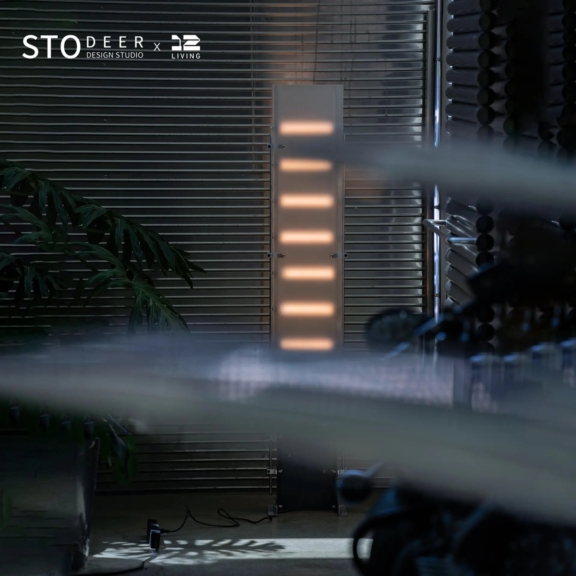 STODEER 12LIVING モダンフロアランプ 360°LEDチューブ付き - 48W、304ステンレススチール＆鋳鉄構造