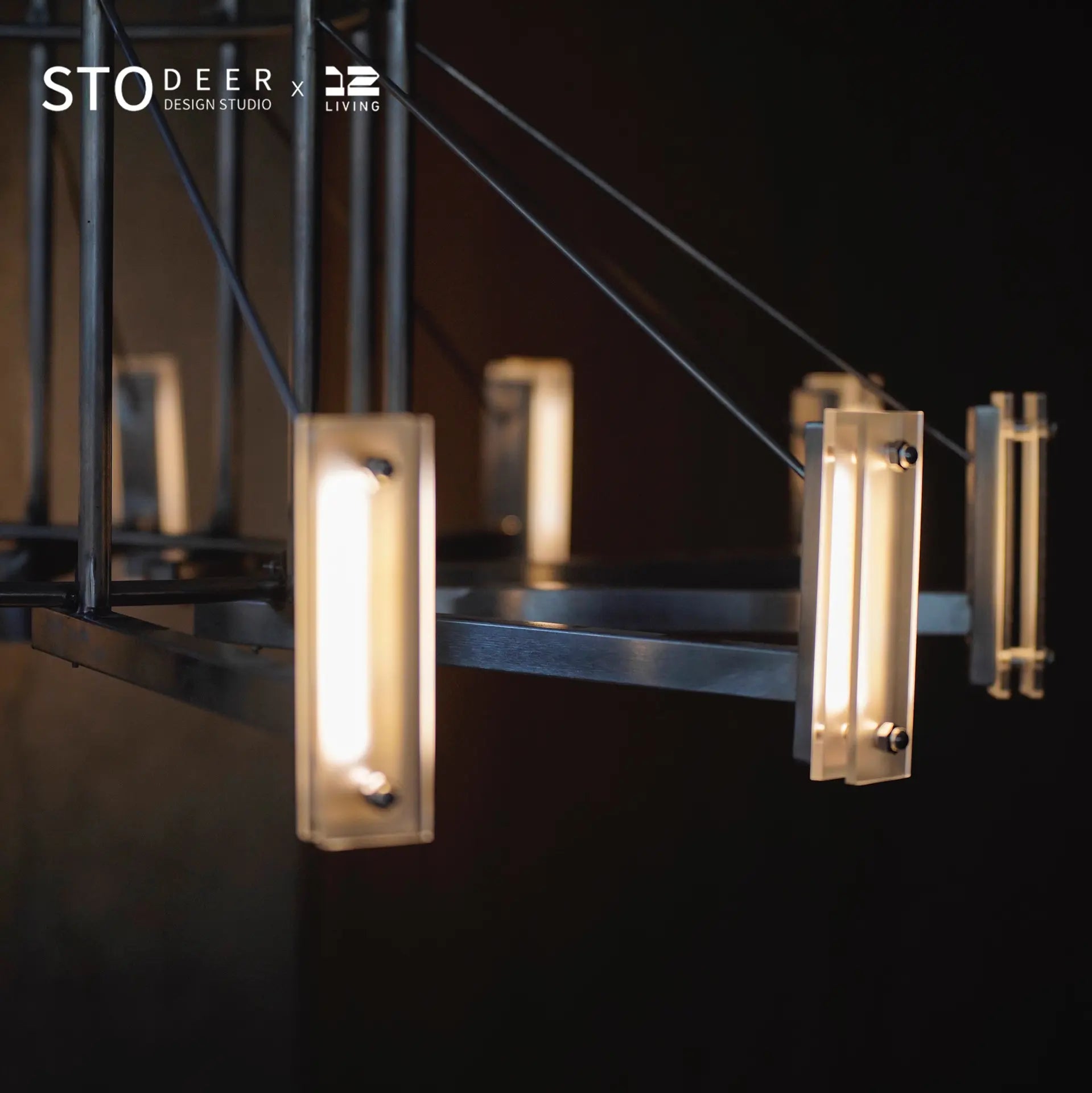STODEER 12LIVING Industrial Pendant Light – Brushed Stainless Steel Hanging Lamp for Kitchen, Dining Room, Loft & Bar
