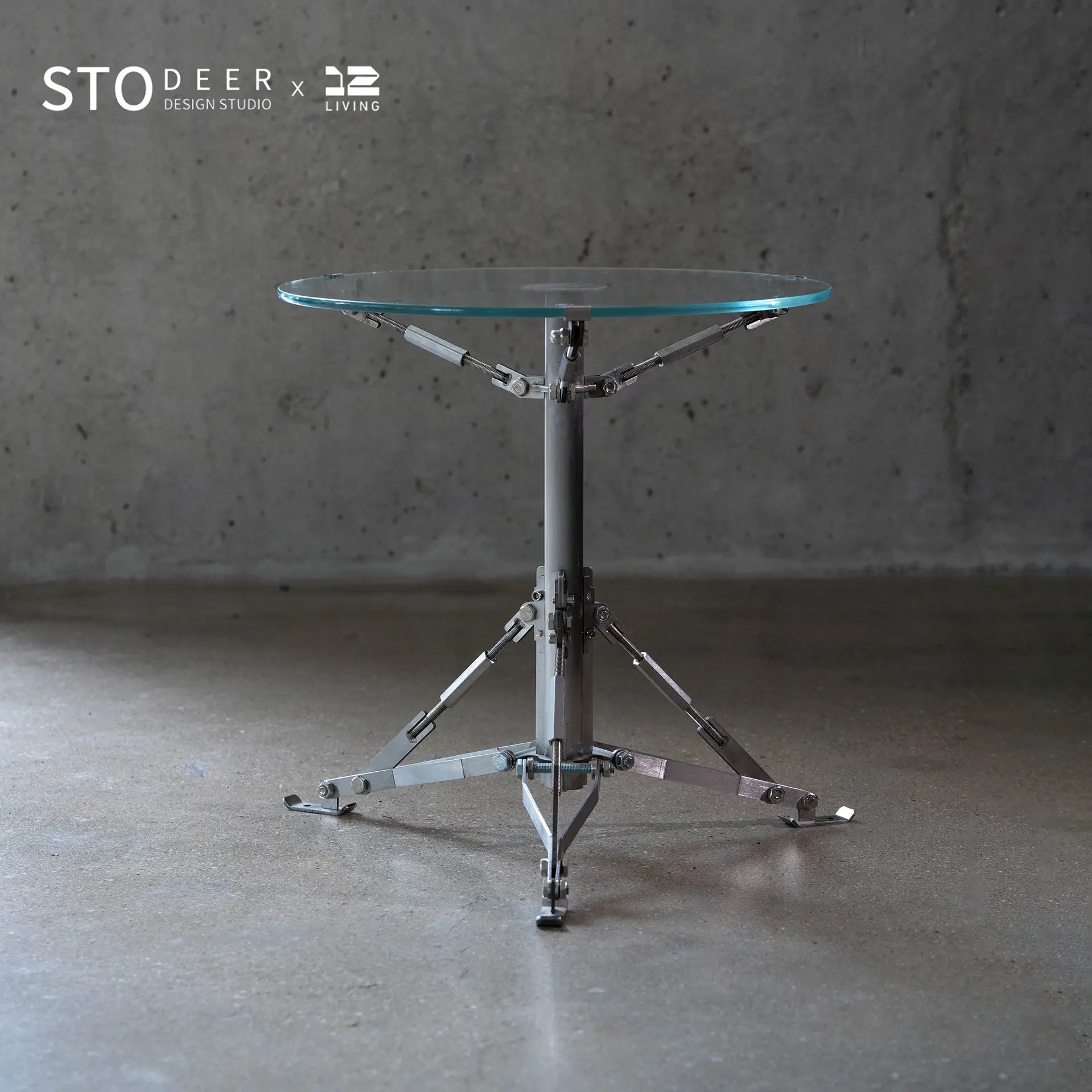 STODEER 12LIVING Outdoor Umbrella Side Table – Round Patio End Table, Weather-Resistant Metal Frame
