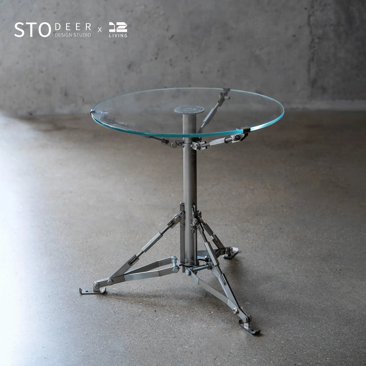 STODEER 12LIVING Outdoor Umbrella Side Table – Round Patio End Table, Weather-Resistant Metal Frame