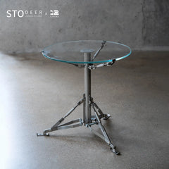 STODEER 12LIVING Outdoor Umbrella Side Table – Round Patio End Table, Weather-Resistant Metal Frame