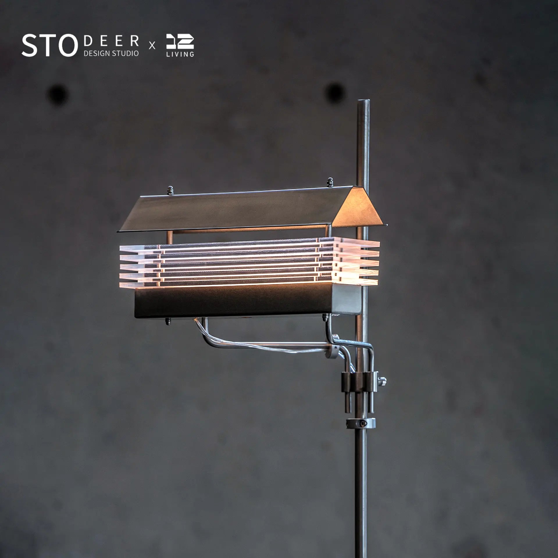 STODEER 12LIVING Modern Floor Lamp with Oriental Aesthetic – Minimalist Design in 304 Stainless Steel and Acrylic