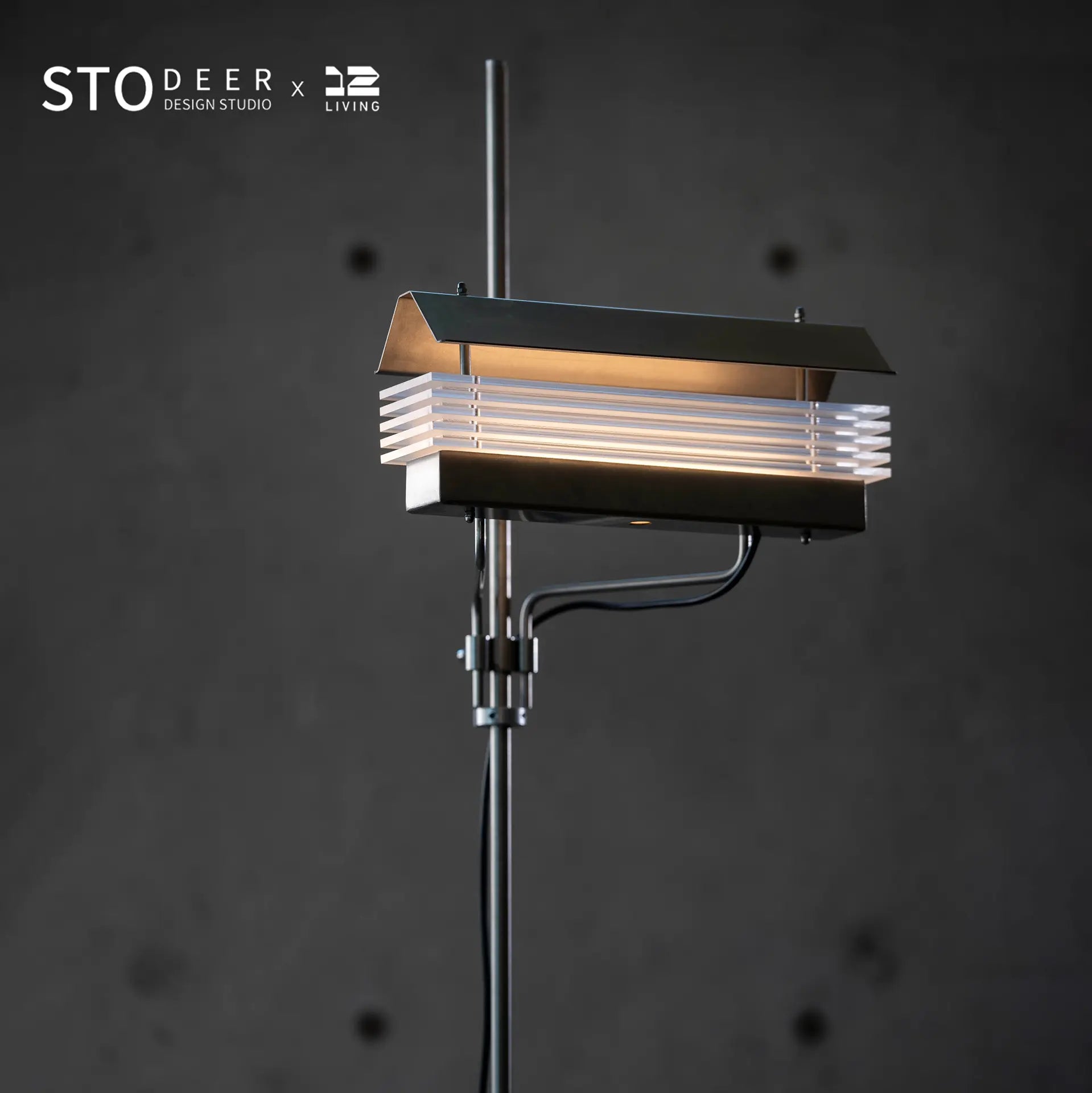 STODEER 12LIVING Modern Floor Lamp with Oriental Aesthetic – Minimalist Design in 304 Stainless Steel and Acrylic