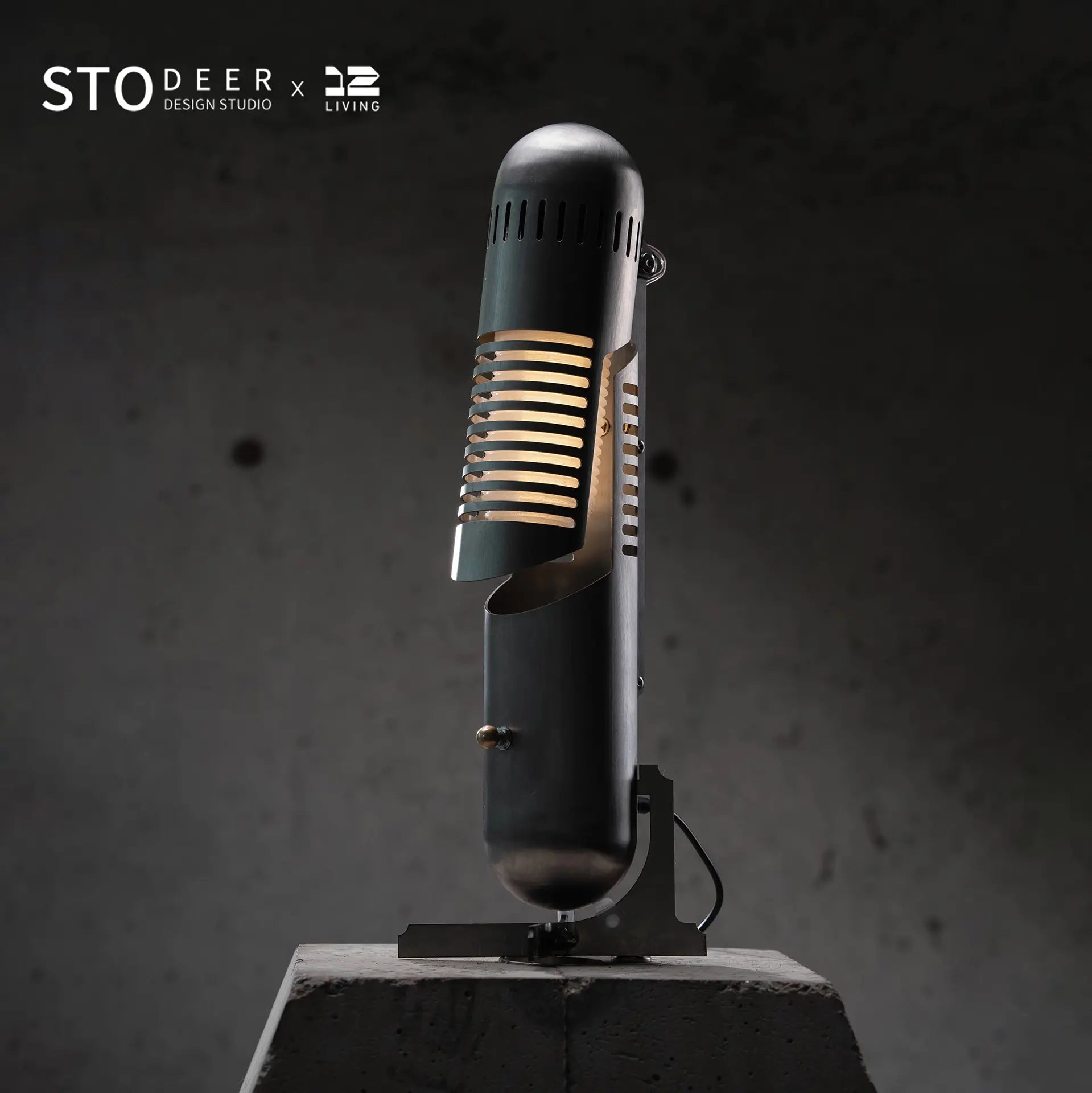 STODEER 12LIVING Adjustable Industrial Pelican Desk Lamp – 3D Printed Shade, Vintage Style Table Light