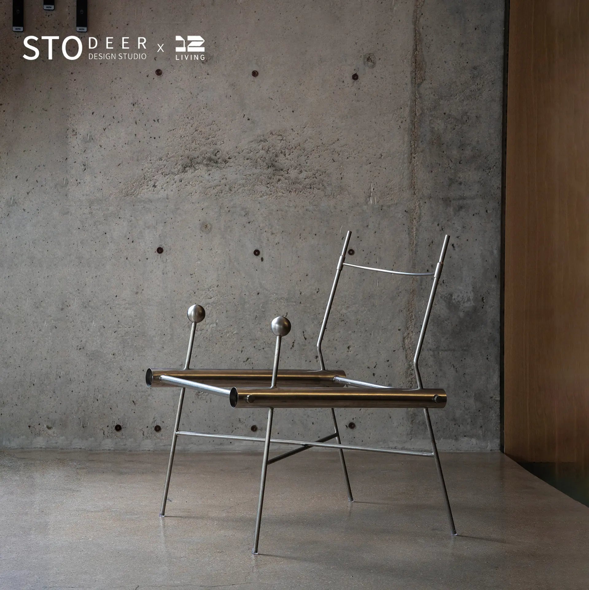STODEER 12LIVING Modern Italian Vegetable - Tanned Leather Chair with 304 Textured Stainless Steel Frame