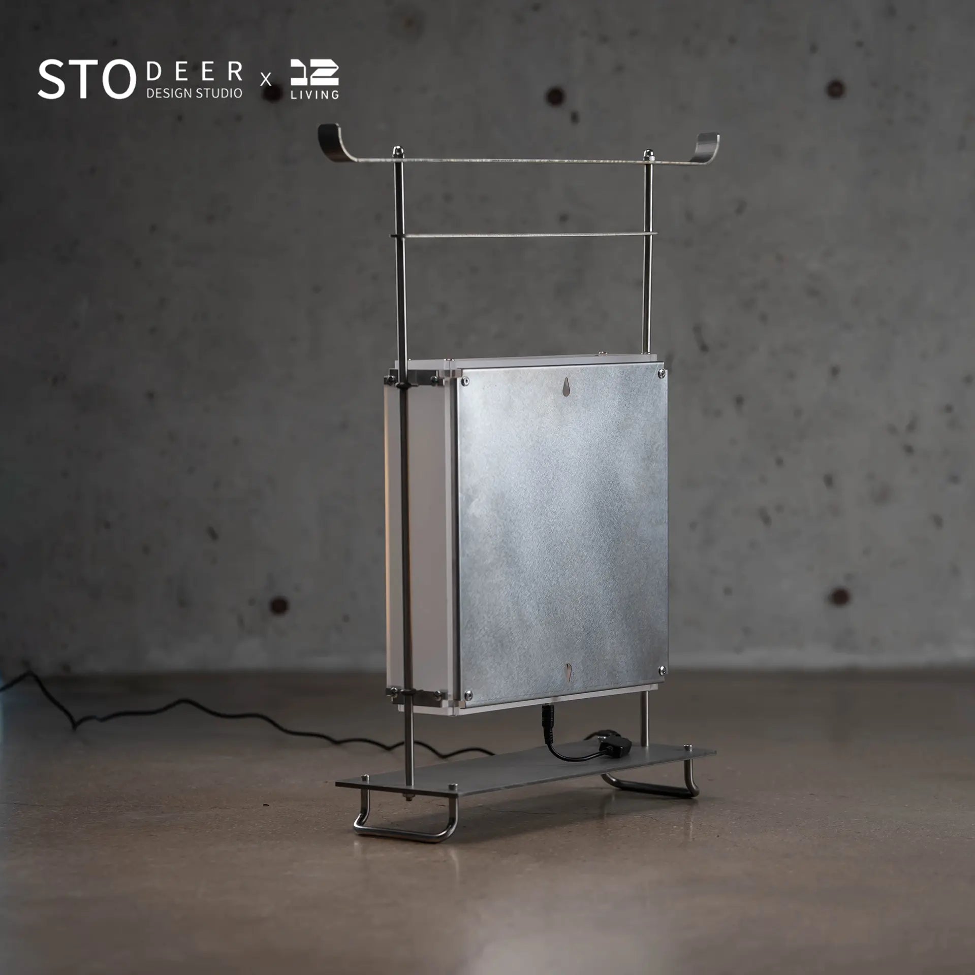 STODEER 12LIVING Portable Box-Style Floor Lamp with Handle – Industrial Minimalist Lighting