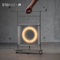 STODEER 12LIVING Portable Box-Style Floor Lamp with Handle – Industrial Minimalist Lighting