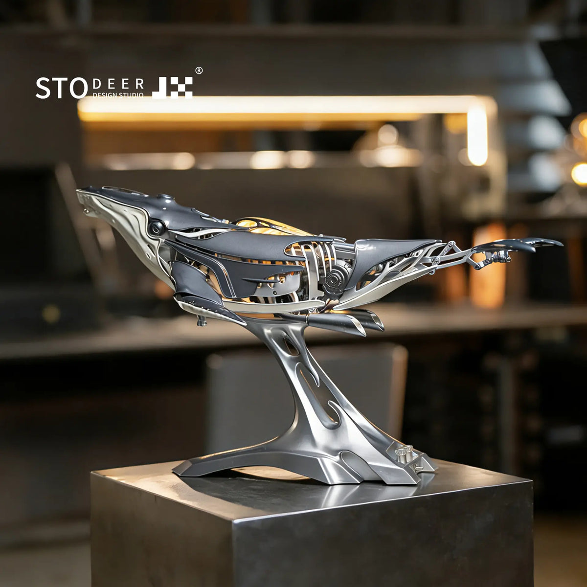 Stodeer Mechanical Metal Humpback Whale Model – 수집가, 장식 및 선물용 프리미엄 스팀펑크 3D 금속 아트 모델 - SD-03