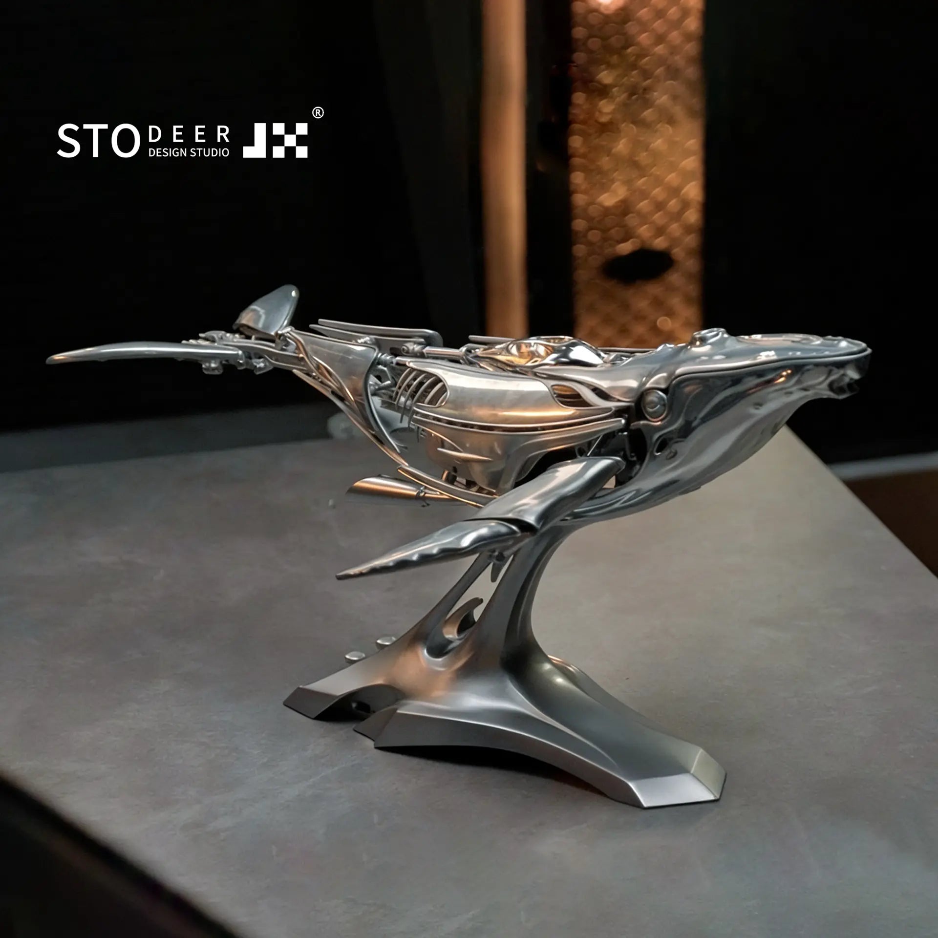 Stodeer Mechanical Metal Humpback Whale Model– Premium Steampunk 3D Metal Art model for Collectors, Decor & Gift Giving-SD-03