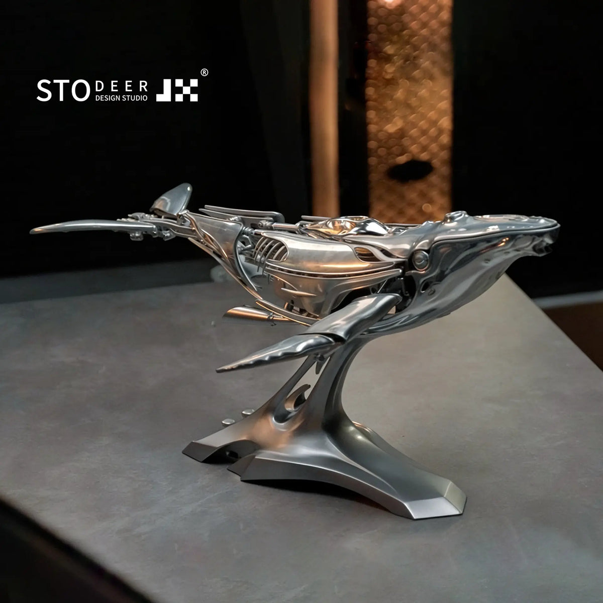 Stodeer Mechanisches Buckelwal-Modell aus Metall – Premium Steampunk 3D-Metallkunstmodell für Sammler, Dekoration und Geschenke-SD-03