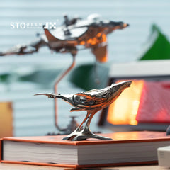 Stodeer Humpback Whale Mini Sculpture,Collectible Metal Desk Ornament