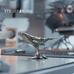 Stodeer Humpback Whale Mini Sculpture,Collectible Metal Desk Ornament