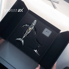 Stodeer Humpback Whale Mini Sculpture,Collectible Metal Desk Ornament