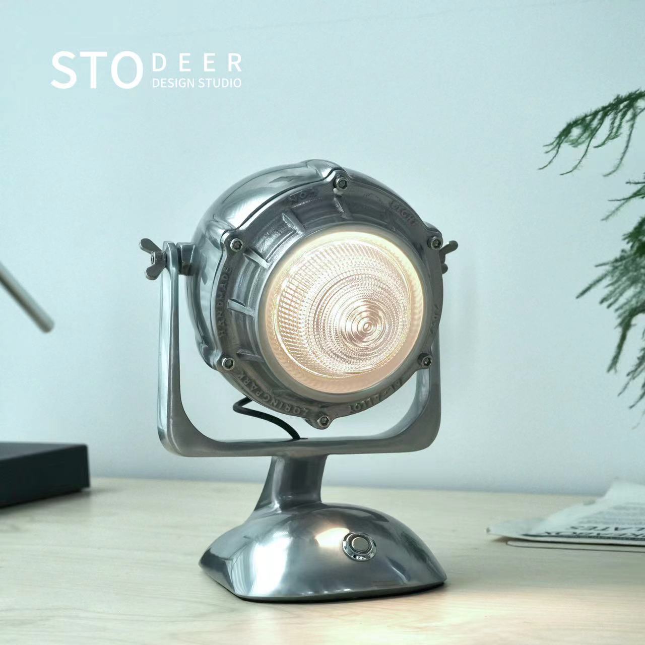 Stodeer Cast Aluminum Engine Desk Lamp, Vintage Industrial Style Touch Bedroom Bedside Lamp