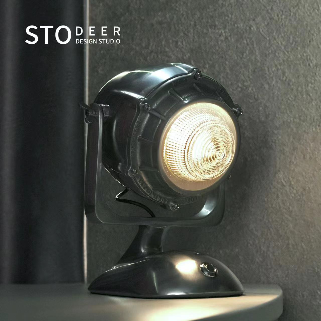 Stodeer Cast Aluminum Engine Desk Lamp, Vintage Industrial Style Touch Bedroom Bedside Lamp