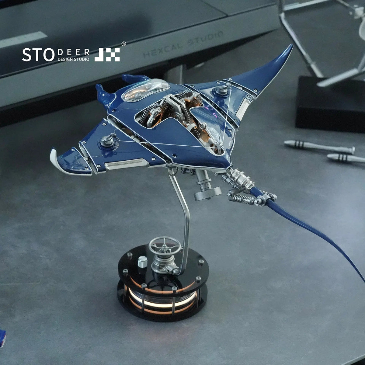 Stodeer Innovative Mechanical Metal Manta Rays Model - Perfect for Decorations and Gifts,Steampunk Style Advanced 3D Metal Devil Fish Puzzle Kit SD - 01 - Stodeer