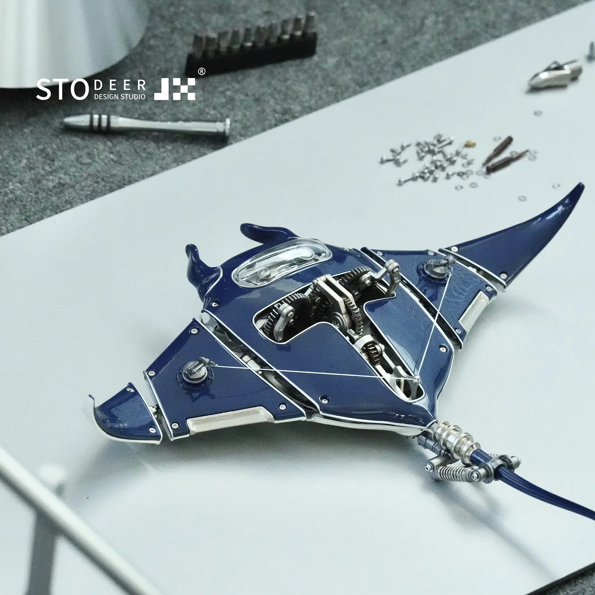 Stodeer Innovative Mechanical Metal Manta Rays Model-Perfect for Decor